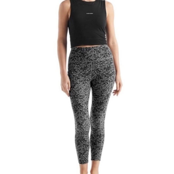 Icebreaker Fastray High-Rise Forest Shadows Wool Blend Leggings - Picture 1 of 9
